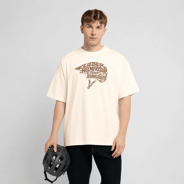 Lieber Helmfrisur statt Schädelfraktur - Oversized Heavyweight Unisex T-Shirt