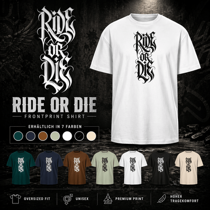 Spreadconnect Oversized Heavyweight Unisex T-Shirt RIDE OR DIE BYB - Oversized Heavyweight Unisex T-Shirt E-Bike-Community