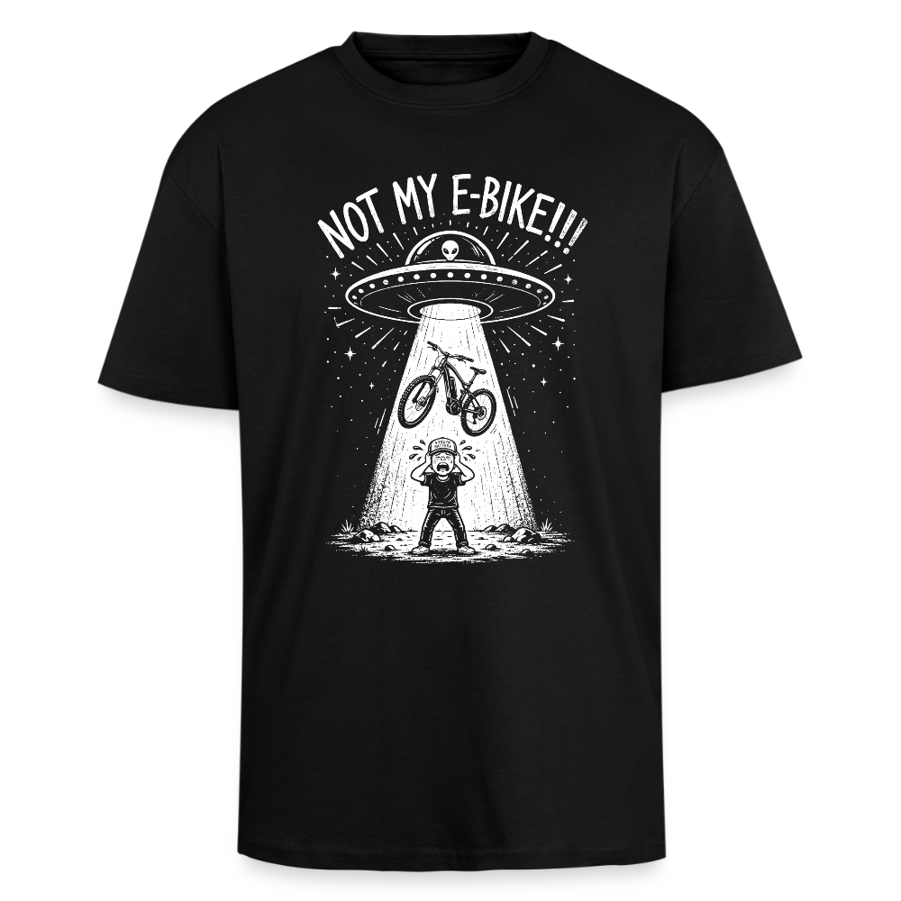 Spreadconnect Oversized Heavyweight Unisex T-Shirt Schwarz / XS ALIENS STOLE MY E-BIKE - Oversized Heavyweight Unisex T-Shirt E-Bike-Community