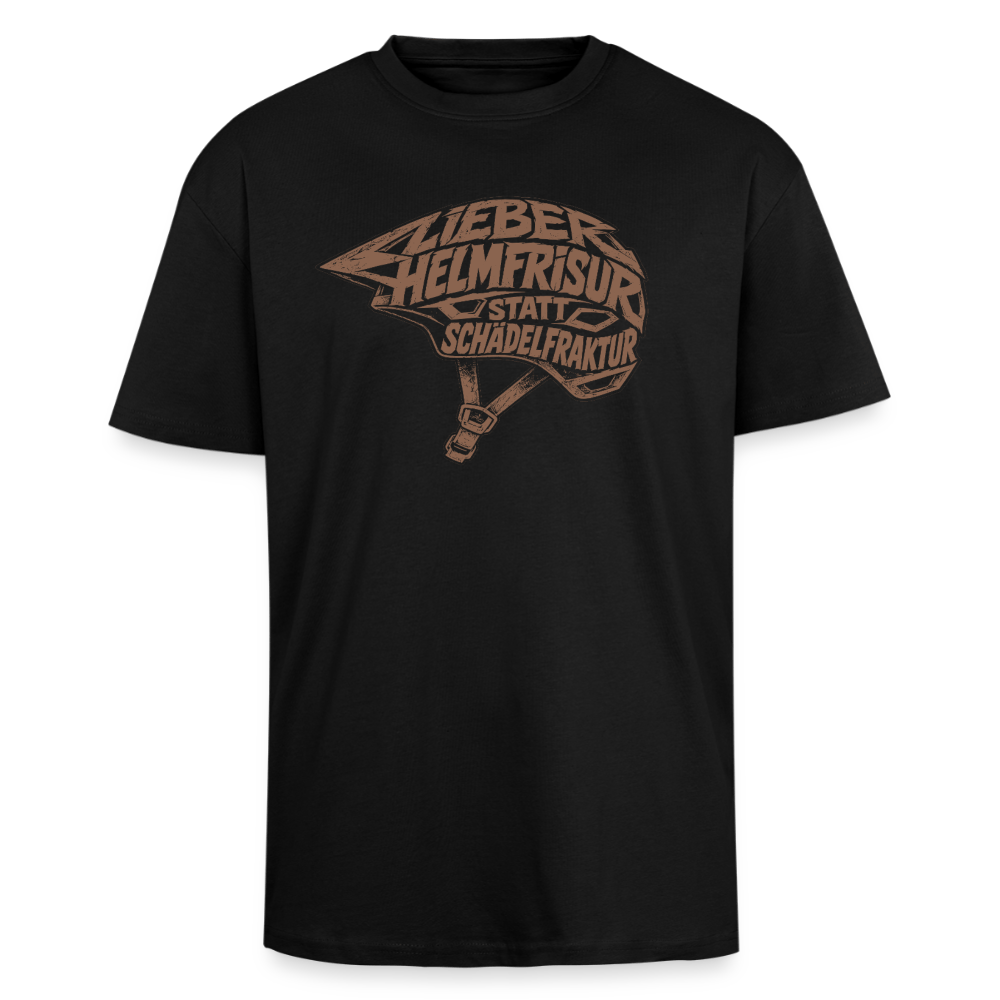 Spreadconnect Oversized Heavyweight Unisex T-Shirt Schwarz / XS Lieber Helmfrisur statt SchädelfrakturOversized Heavyweight Unisex T-Shirt E-Bike-Community