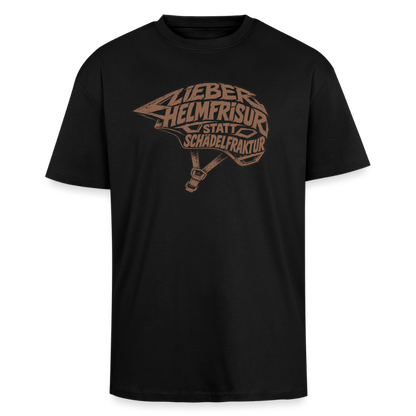 Spreadconnect Oversized Heavyweight Unisex T-Shirt Schwarz / XS Lieber Helmfrisur statt SchädelfrakturOversized Heavyweight Unisex T-Shirt E-Bike-Community