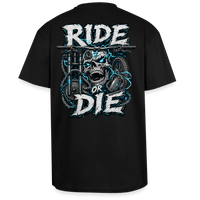 Spreadconnect Oversized Heavyweight Unisex T-Shirt Schwarz / XS RIDE OR DIE - SKULL - BYB Oversized Heavyweight Unisex T-Shirt E-Bike-Community