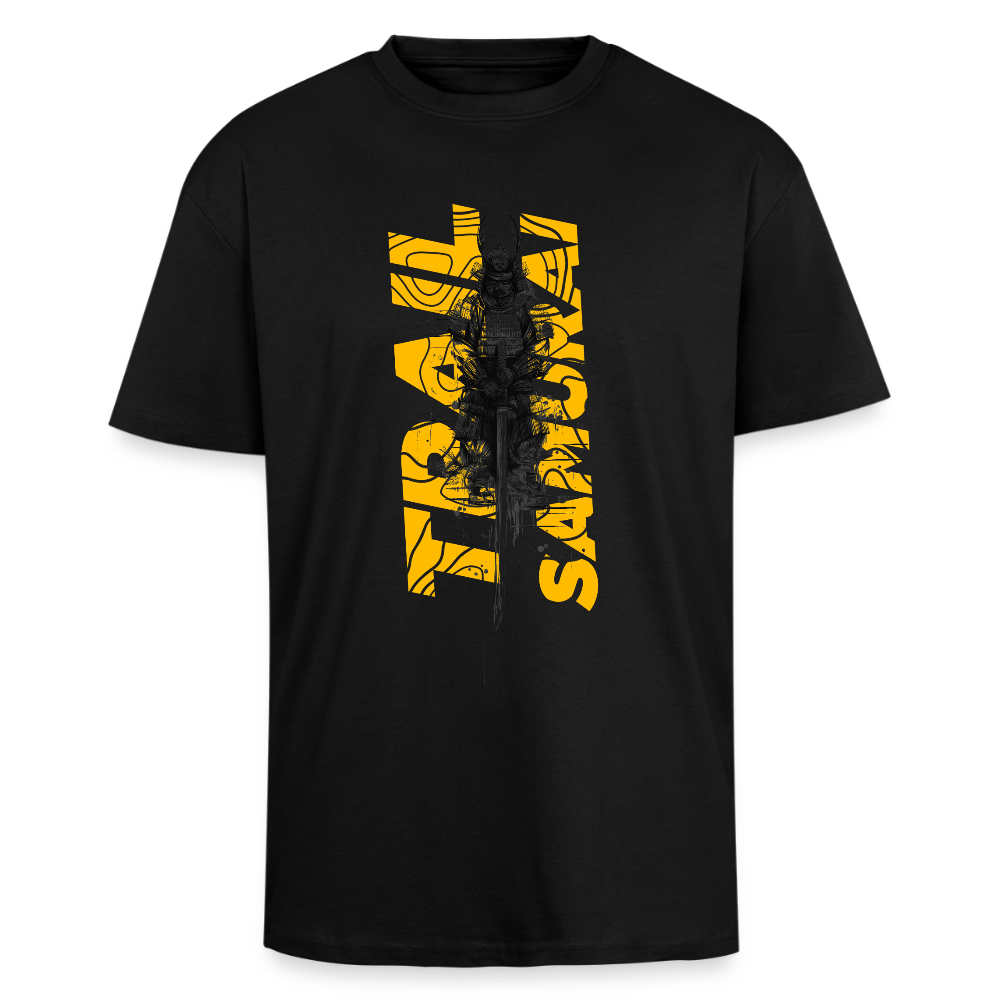 Spreadconnect Oversized Heavyweight Unisex T-Shirt Schwarz / XS Trail Samurai - Front - Oversized Heavyweight BYB Unisex T-Shirt E-Bike-Community