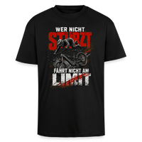Spreadconnect Oversized Heavyweight Unisex T-Shirt Schwarz / XS WER NICHT STÜRZT FÄHRT NICHT AM LIMIT - Oversized Heavyweight Unisex T-Shirt E-Bike-Community