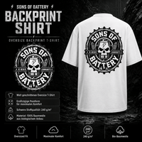 Spreadconnect Oversized Heavyweight Unisex T-Shirt SONS OF BATTERY - BATSKULL - Oversized Heavyweight Unisex T-Shirt E-Bike-Community