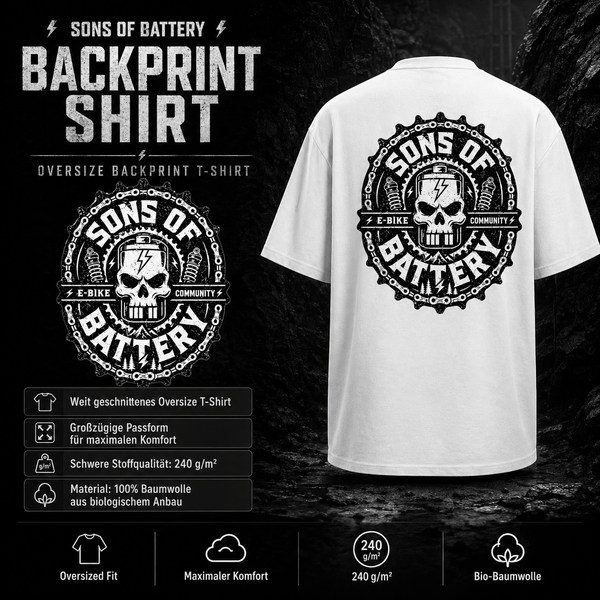 SONS OF BATTERY - BATSKULL - Oversized Heavyweight Unisex T-Shirt