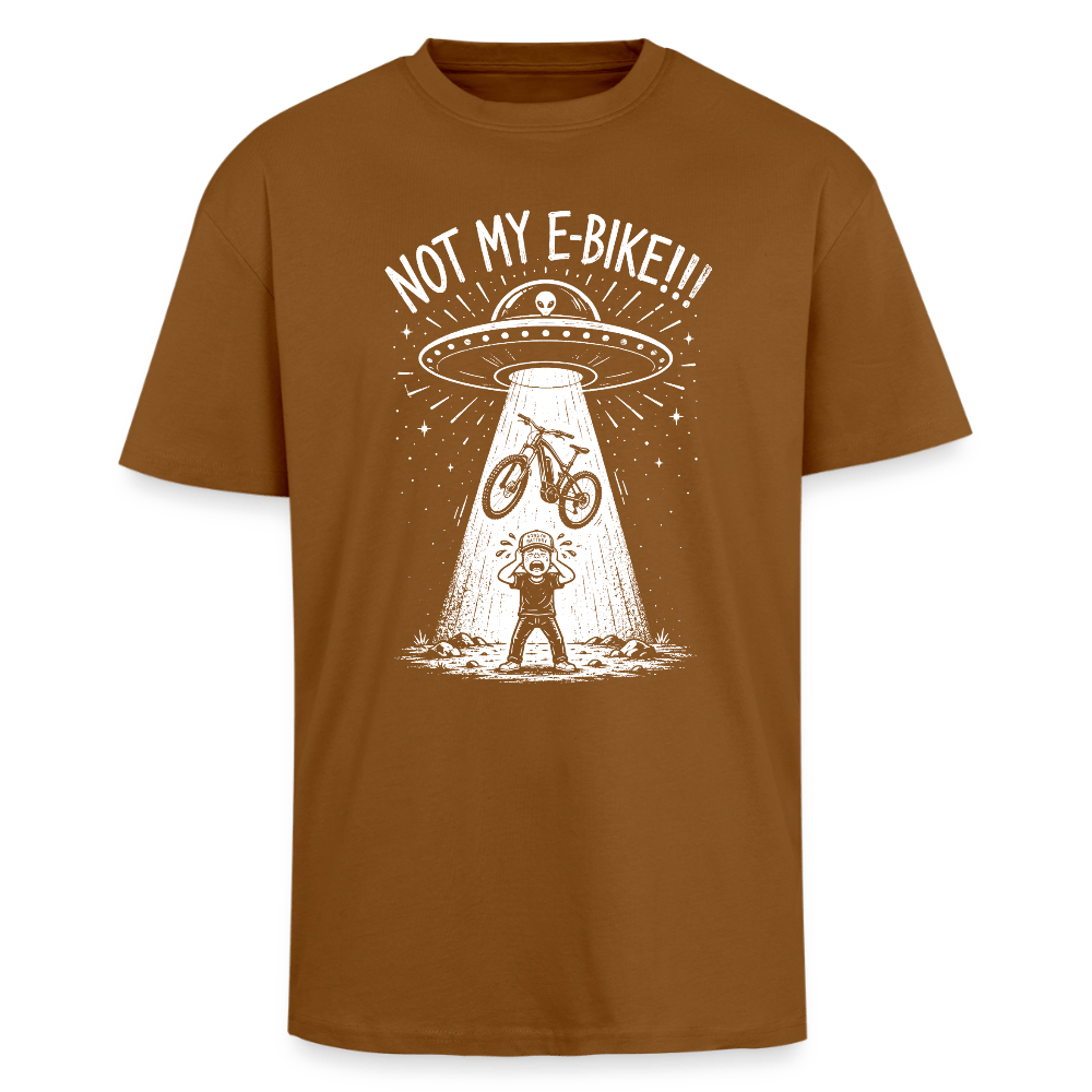 Spreadconnect Oversized Heavyweight Unisex T-Shirt Toffee / XS ALIENS STOLE MY E-BIKE - Oversized Heavyweight Unisex T-Shirt E-Bike-Community
