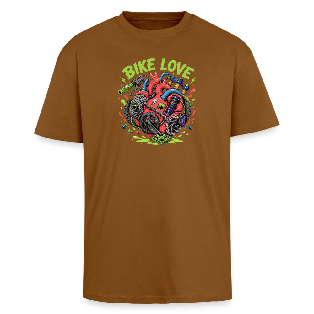 Spreadconnect Oversized Heavyweight Unisex T-Shirt Toffee / XS BIKE LOVE - Oversized Heavyweight Unisex T-Shirt E-Bike-Community