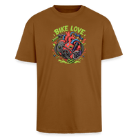 Spreadconnect Oversized Heavyweight Unisex T-Shirt Toffee / XS BIKE LOVE - Oversized Heavyweight Unisex T-Shirt E-Bike-Community
