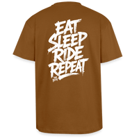 Spreadconnect Oversized Heavyweight Unisex T-Shirt Toffee / XS EAT SLEEP RIDE REPEAT - Oversized Heavyweight Unisex T-Shirt E-Bike-Community