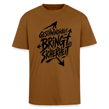 Spreadconnect Oversized Heavyweight Unisex T-Shirt Toffee / XS Geschwindigkeit bringt Sicherheit - Oversized Heavyweight Unisex T-Shirt E-Bike-Community