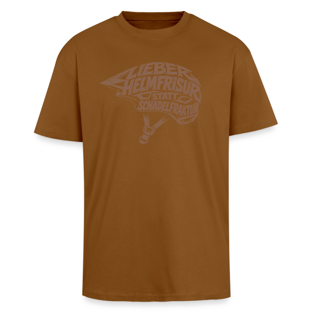 Spreadconnect Oversized Heavyweight Unisex T-Shirt Toffee / XS Lieber Helmfrisur statt SchädelfrakturOversized Heavyweight Unisex T-Shirt E-Bike-Community