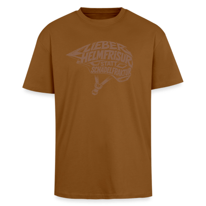 Spreadconnect Oversized Heavyweight Unisex T-Shirt Toffee / XS Lieber Helmfrisur statt SchädelfrakturOversized Heavyweight Unisex T-Shirt E-Bike-Community