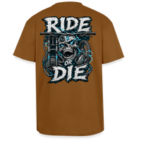 Spreadconnect Oversized Heavyweight Unisex T-Shirt Toffee / XS RIDE OR DIE - SKULL - BYB Oversized Heavyweight Unisex T-Shirt E-Bike-Community