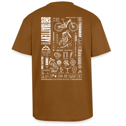 Spreadconnect Oversized Heavyweight Unisex T-Shirt Toffee / XS SONS OF BATTERY - FULL POWER - Oversized Heavyweight Unisex T-Shirt E-Bike-Community