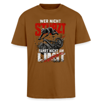 Spreadconnect Oversized Heavyweight Unisex T-Shirt Toffee / XS WER NICHT STÜRZT FÄHRT NICHT AM LIMIT - Oversized Heavyweight Unisex T-Shirt E-Bike-Community