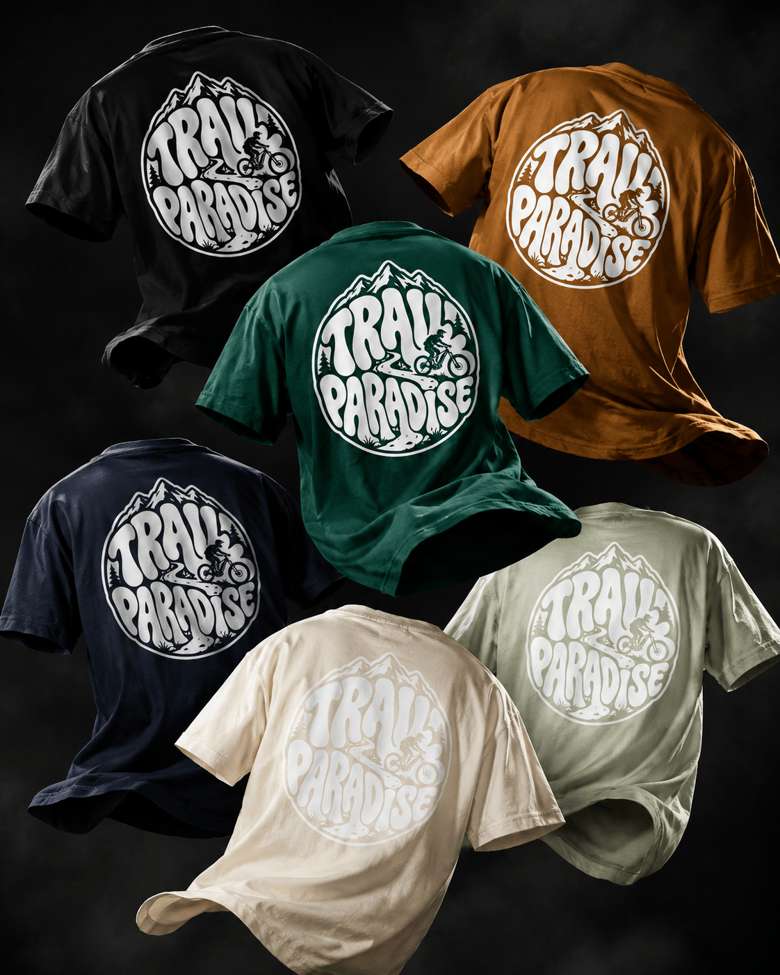 Spreadconnect Oversized Heavyweight Unisex T-Shirt TRAIL PARADISE 26 - Oversized Heavyweight Unisex T-Shirt E-Bike-Community