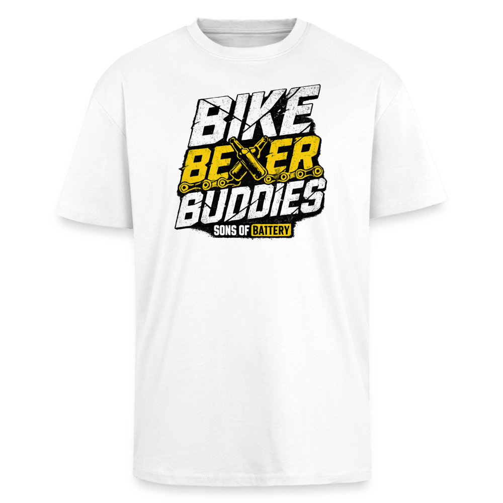 Spreadconnect Oversized Heavyweight Unisex T-Shirt Weiß / XS BBB 26 Bike Beer Buddies - Oversized Heavyweight Unisex T-Shirt E-Bike-Community