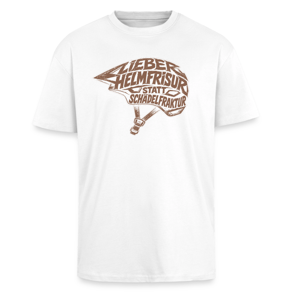 Spreadconnect Oversized Heavyweight Unisex T-Shirt Weiß / XS Lieber Helmfrisur statt SchädelfrakturOversized Heavyweight Unisex T-Shirt E-Bike-Community