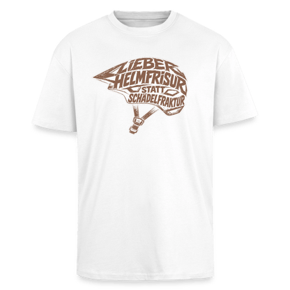 Spreadconnect Oversized Heavyweight Unisex T-Shirt Weiß / XS Lieber Helmfrisur statt SchädelfrakturOversized Heavyweight Unisex T-Shirt E-Bike-Community