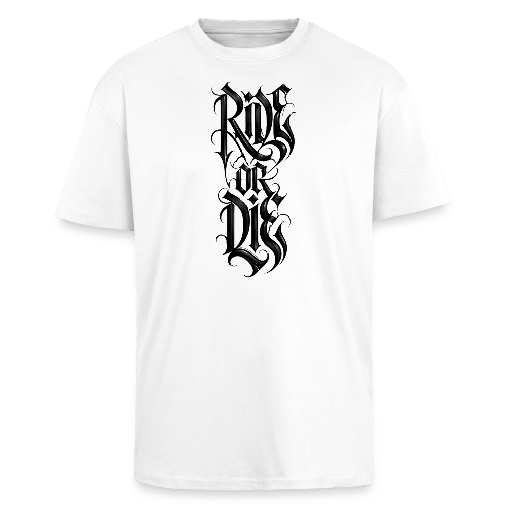 Spreadconnect Oversized Heavyweight Unisex T-Shirt Weiß / XS RIDE OR DIE BYB - Oversized Heavyweight Unisex T-Shirt E-Bike-Community