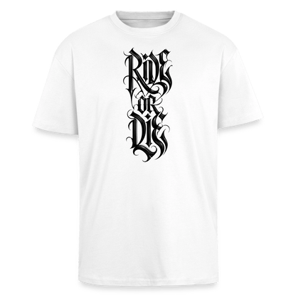 Spreadconnect Oversized Heavyweight Unisex T-Shirt Weiß / XS RIDE OR DIE BYB - Oversized Heavyweight Unisex T-Shirt E-Bike-Community