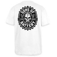 Spreadconnect Oversized Heavyweight Unisex T-Shirt Weiß / XS SONS OF BATTERY - BATSKULL - Oversized Heavyweight Unisex T-Shirt E-Bike-Community