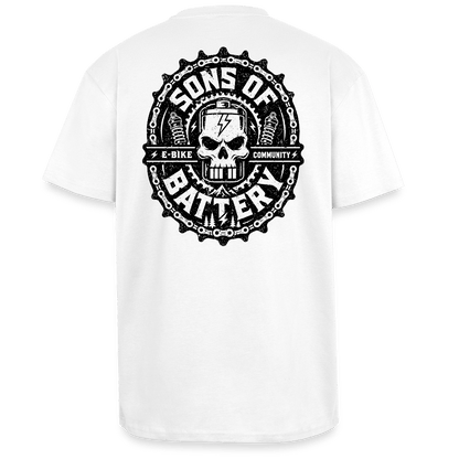 Spreadconnect Oversized Heavyweight Unisex T-Shirt Weiß / XS SONS OF BATTERY - BATSKULL - Oversized Heavyweight Unisex T-Shirt E-Bike-Community