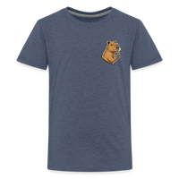 Spreadconnect Teenager Premium T-Shirt Blau meliert / 146/152 (10 Jahre) Freches Capybara - Teenager Premium T-Shirt E-Bike-Community