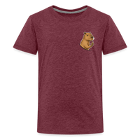Spreadconnect Teenager Premium T-Shirt Bordeauxrot meliert / 146/152 (10 Jahre) Freches Capybara - Teenager Premium T-Shirt E-Bike-Community