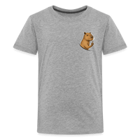 Spreadconnect Teenager Premium T-Shirt Grau meliert / 146/152 (10 Jahre) Freches Capybara - Teenager Premium T-Shirt E-Bike-Community