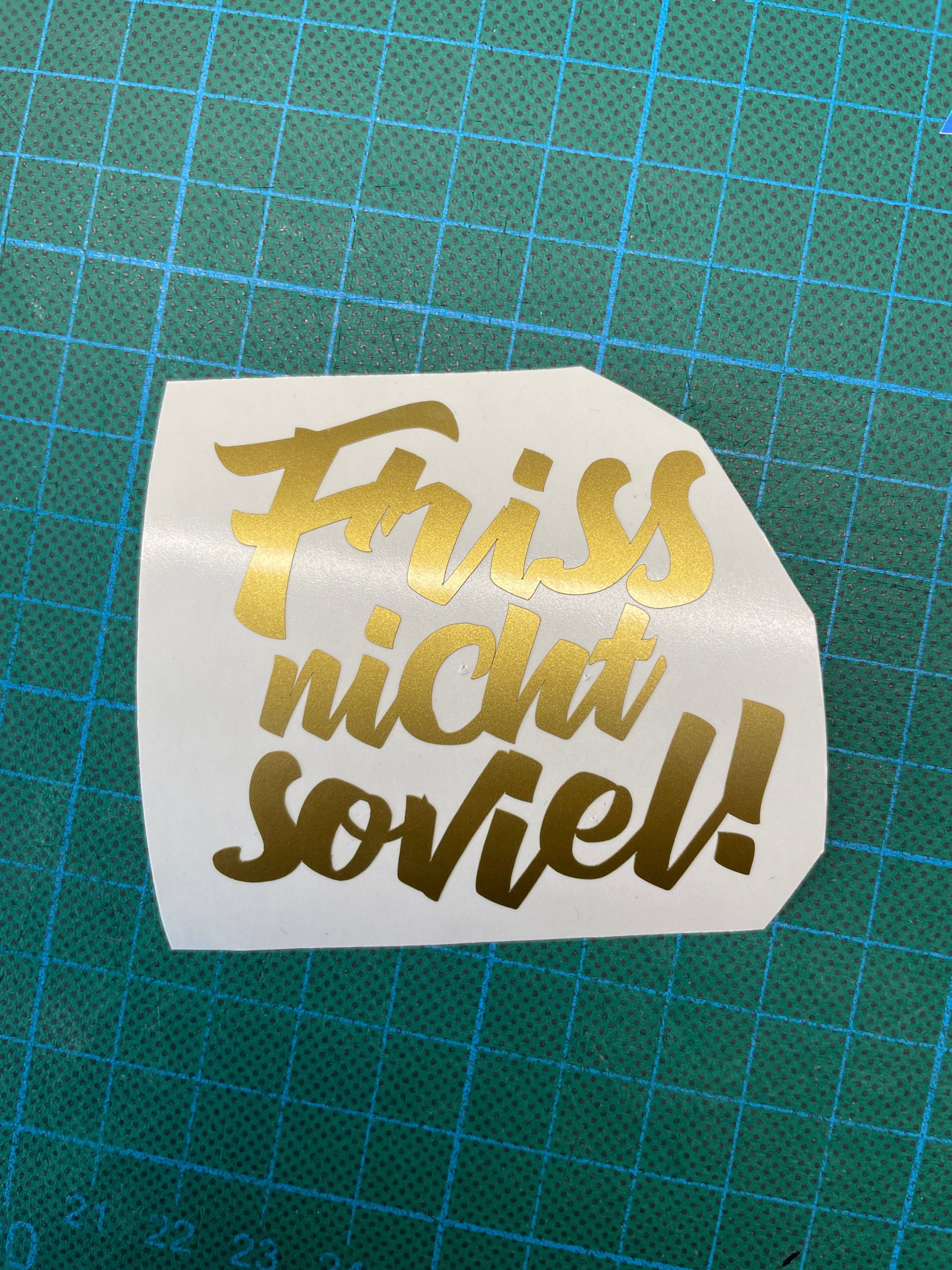 SoB-Media Folien & Sticker Gold (Glanz) / 6x11 cm Friss nicht soviel! - Kühlschrank / Möbelaufkleber E-Bike-Community