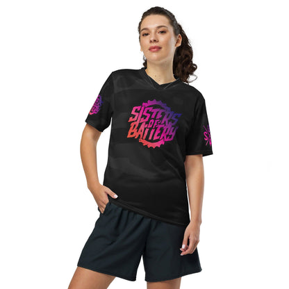 Sons of Battery® - E-MTB Brand & Community 2XS Angry Sister - Recyceltes Unisex-Trikot mit Allover-Druck E-Bike-Community