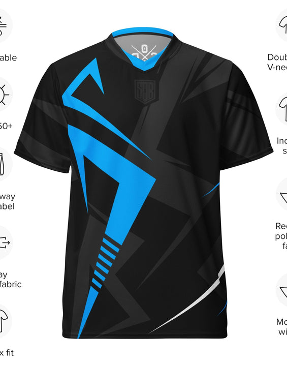 Sons of Battery - Blue Recyceltes Enduro-Trikot mit Allover-Druck