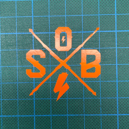 Sons of Battery - E-MTB Brand & Community Folien Neonorange / 4.5 x 4.5 cm Sons of Battery - Cross Folie E-Bike-Community