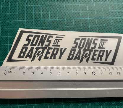 Sons of Battery® - E-MTB Brand & Community Folien Schwarz Sons of Battery - Seitliches Folien Branding E-Bike-Community