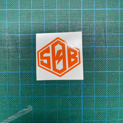 Sons of Battery - E-MTB Brand & Community Folien & Sticker Fox-Orange SoB Diamond Vinyl Sticker E-Bike-Community
