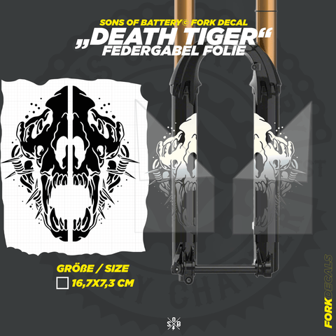 Death Tiger - Federgabel Vinyl Aufkleber