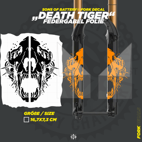 Death Tiger - Federgabel Vinyl Aufkleber