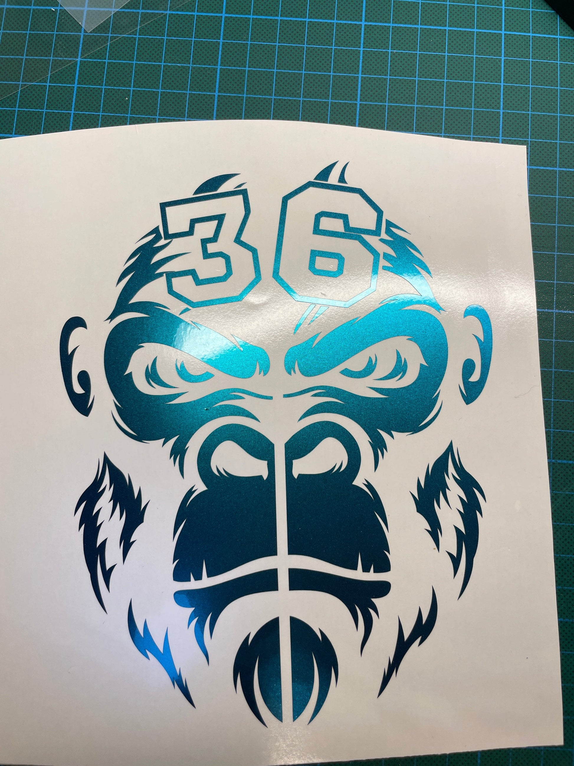 Sons of Battery - E-MTB Brand & Community Folien und Sticker HxB: 18 x 7 cm / Ultramarine / 40 King of the Jungle - Gorilla 🦍 - Federgabel Vinyl Aufkleber E-Bike-Community