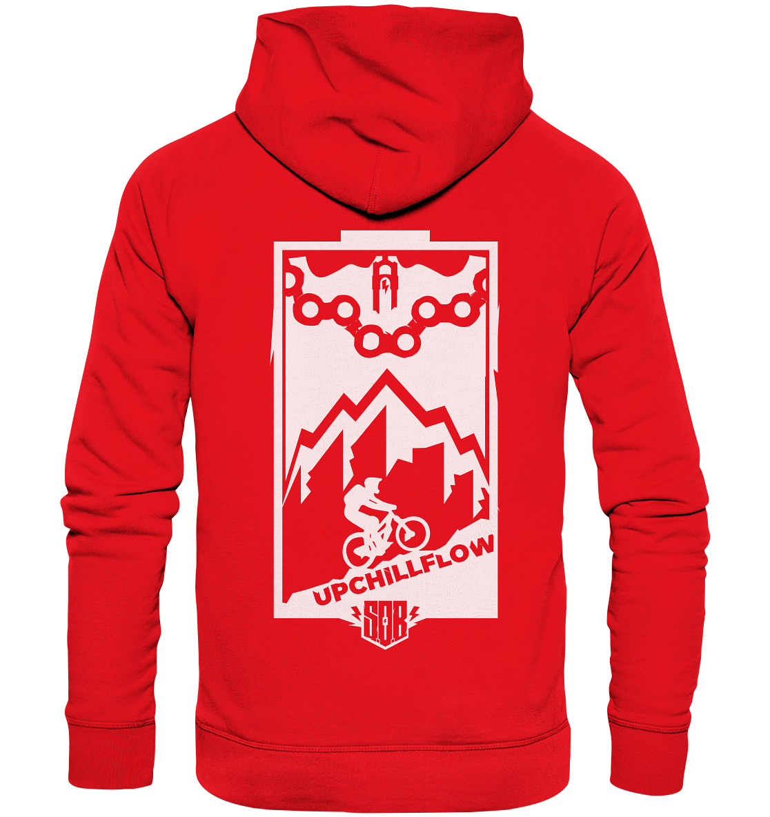 Sons of Battery® - E-MTB Brand & Community Hoodies Bright Red / XS Sons of Battery - Upchillflow - Organic Hoodie E-Bike-Community