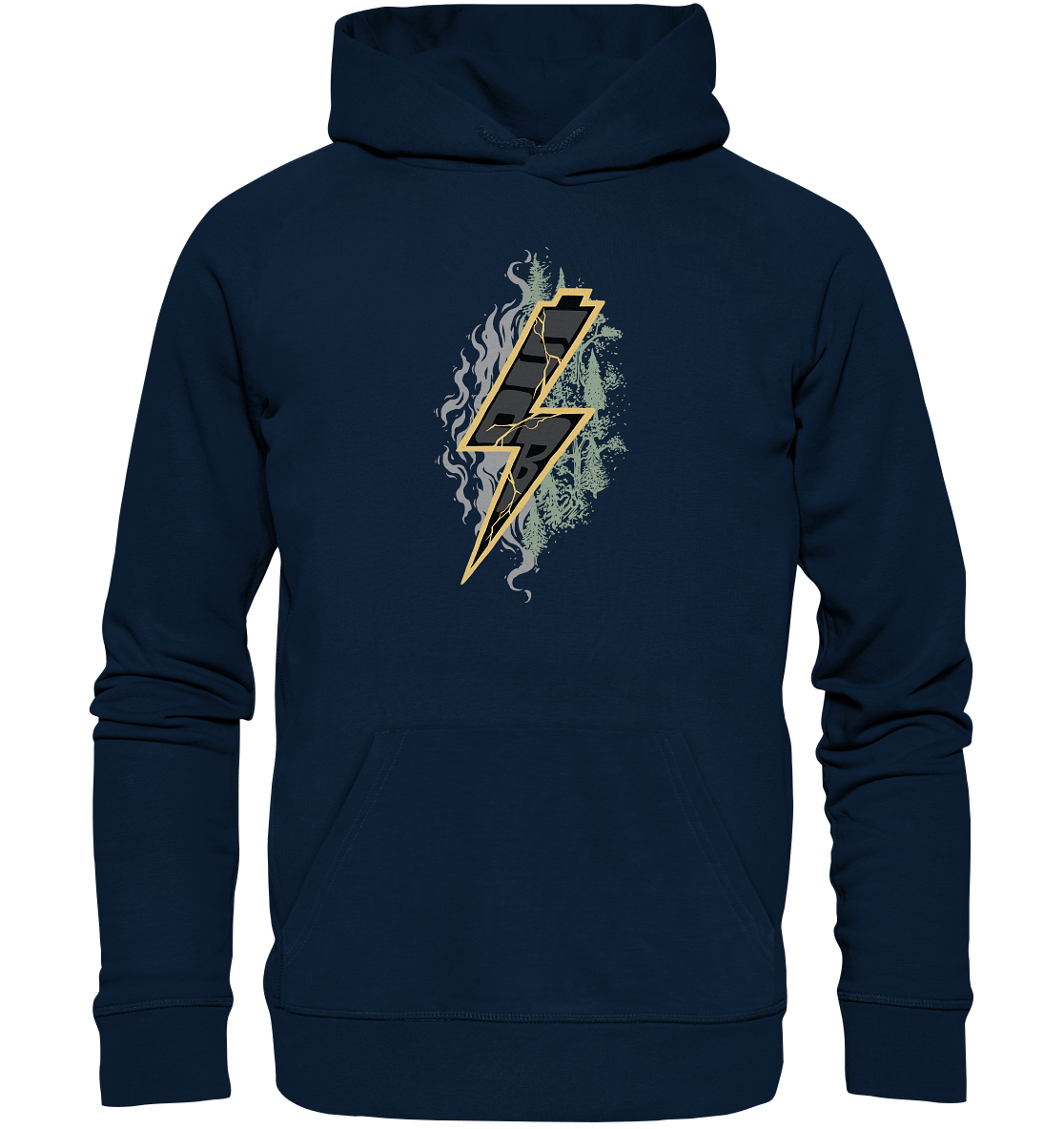 Sons of Battery® - E-MTB Brand & Community Hoodies French Navy / XS Sob "Shred or Alive" Front - Organic Hoodie (Flip Label) E-Bike-Community
