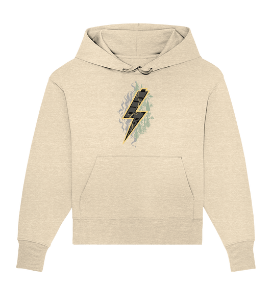 Sons of Battery® - E-MTB Brand & Community Hoodies Natural Raw / S Sob "Shred or Alive" Front - Organic Oversize Hoodie (Flip Label) E-Bike-Community