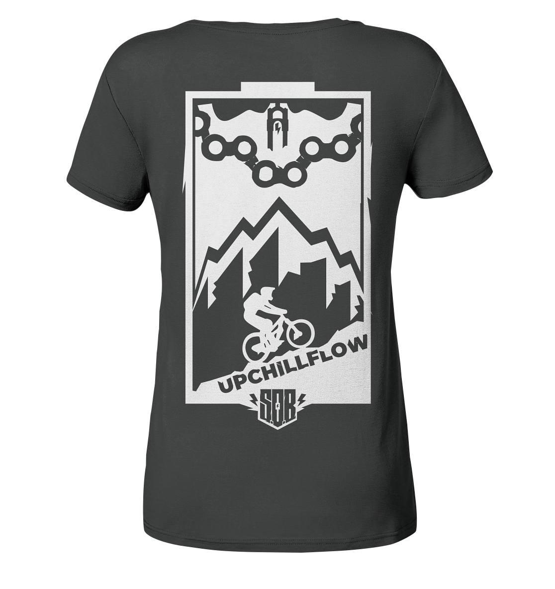 Sons of Battery® - E-MTB Brand & Community Lady-Shirts Anthracite / S Sons of Battery - Upchillflow - Ladies Organic Shirt E-Bike-Community