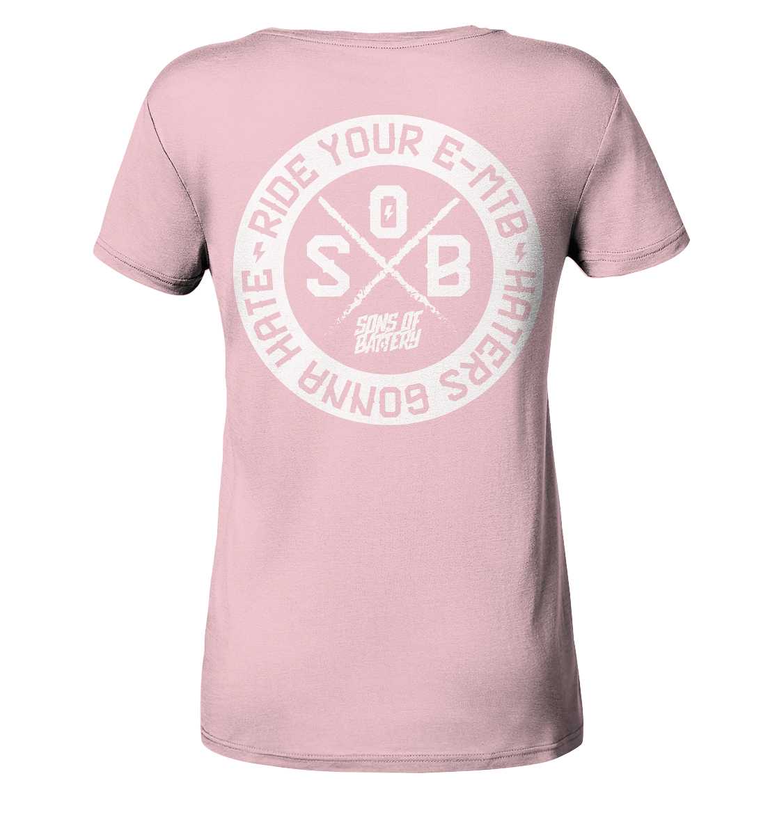 Sons of Battery® - E-MTB Brand & Community Lady-Shirts Cotton Pink / S Haters gonna Hate - Ladies Organic Shirt (Flip Label) E-Bike-Community