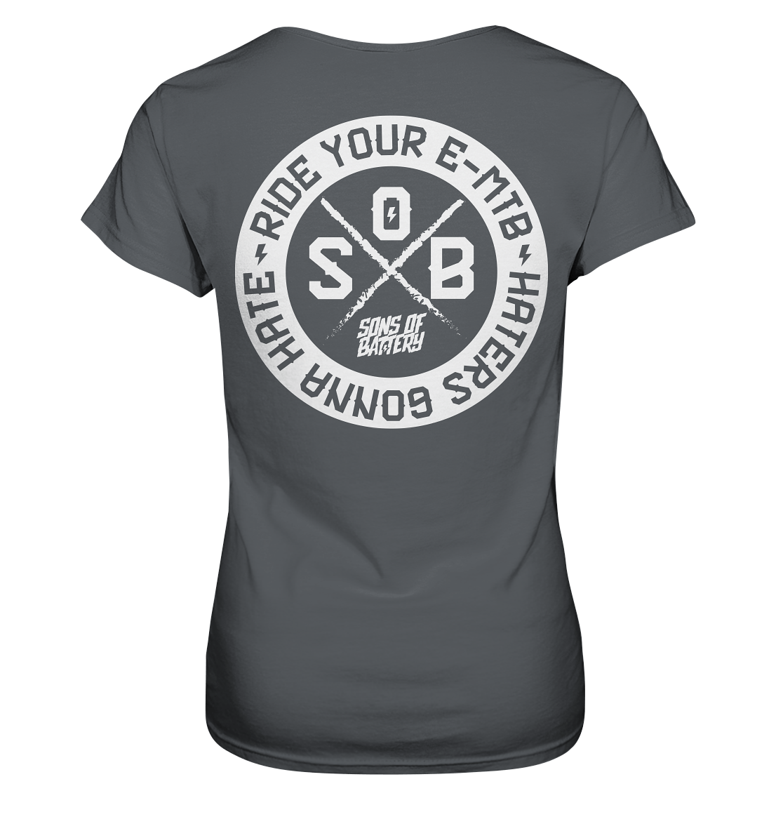 Sons of Battery® - E-MTB Brand & Community Lady-Shirts Dark Grey / XS Haters gonna Hate - Ladies Premium Shirt (Ohne Flip Label) E-Bike-Community