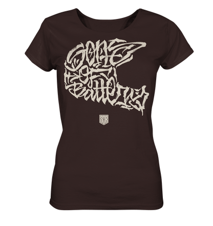 Sons of Battery® - E-MTB Brand & Community Lady-Shirts Deep Chocolate / S The Power of Movement - Front Print - Ladies Organic Shirt (Flip Label) E-Bike-Community