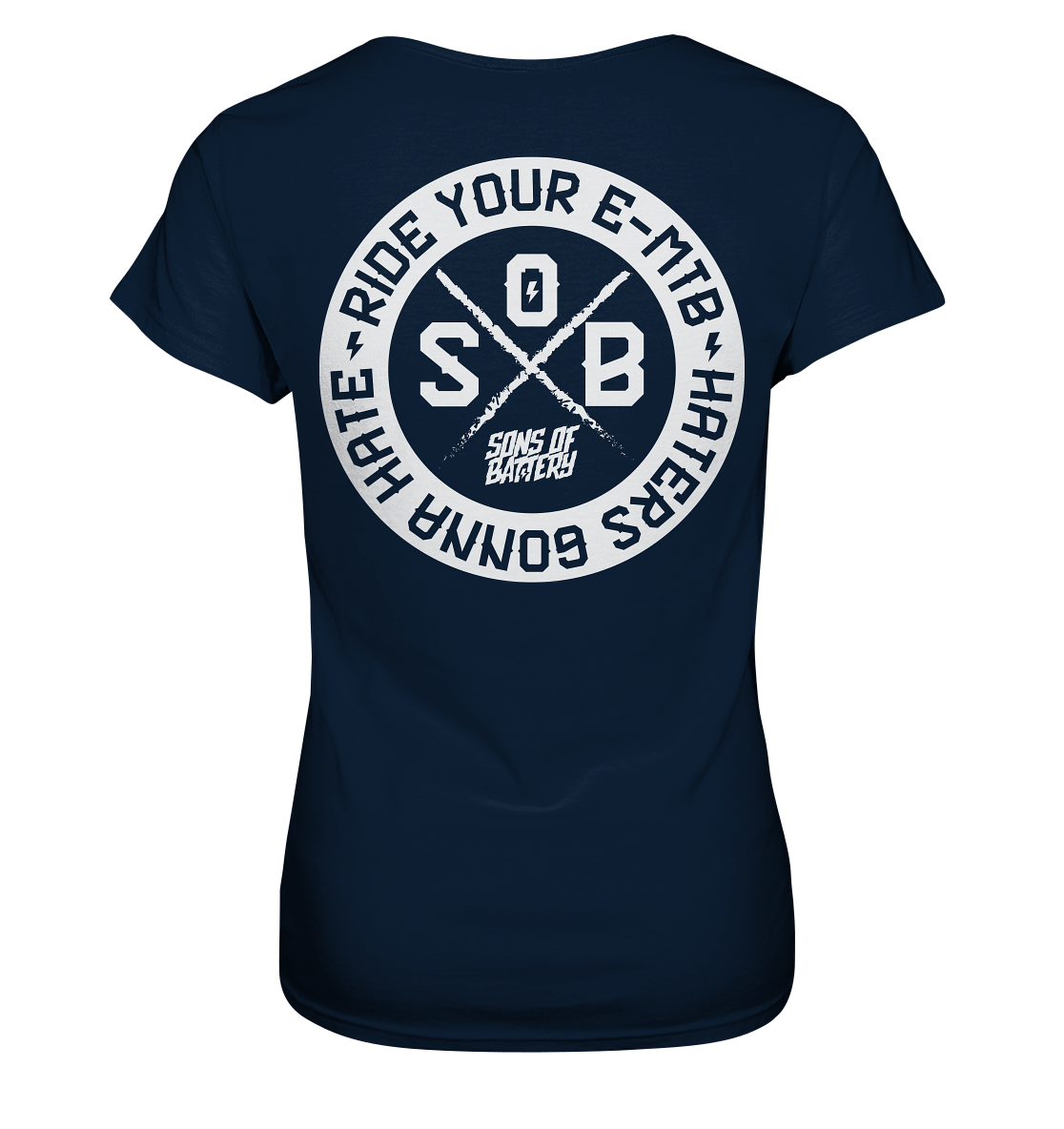 Sons of Battery® - E-MTB Brand & Community Lady-Shirts Navy / XS Haters gonna Hate - Ladies Premium Shirt (Ohne Flip Label) E-Bike-Community