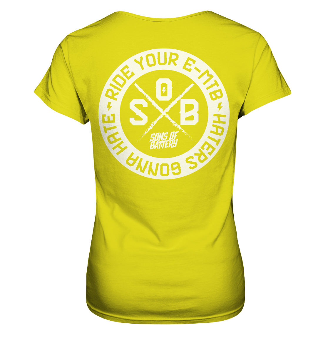Sons of Battery® - E-MTB Brand & Community Lady-Shirts Pixel Lime / XS Haters gonna Hate - Ladies Premium Shirt (Ohne Flip Label) E-Bike-Community