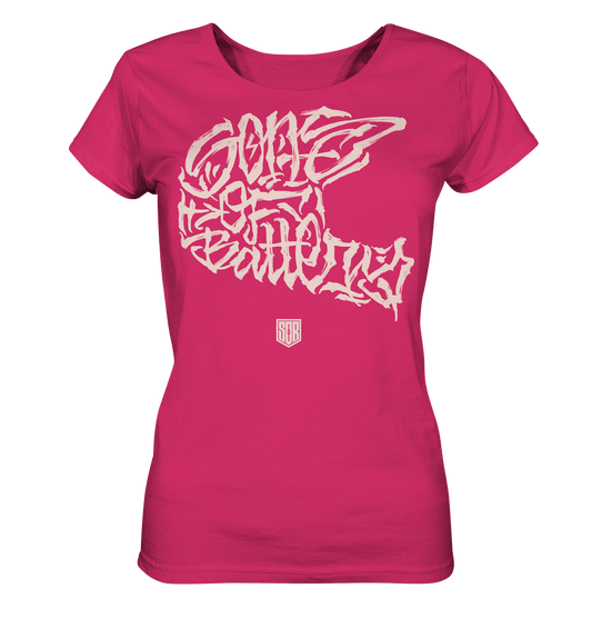 Sons of Battery® - E-MTB Brand & Community Lady-Shirts Raspberry / S The Power of Movement - Front Print - Ladies Organic Shirt (Flip Label) E-Bike-Community